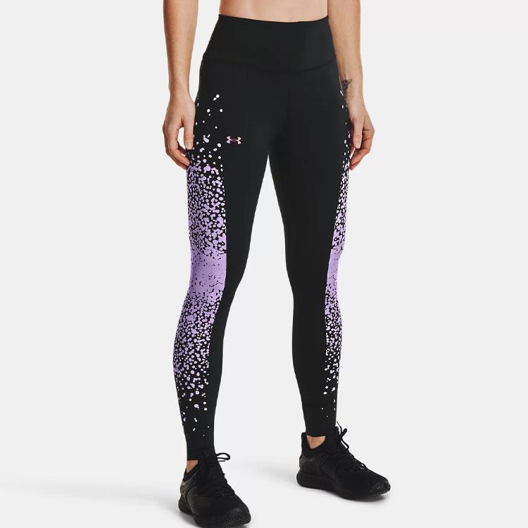 Under Armour Splatter Print Training Fitness Leggings Women Bottoms Black 1365283-001