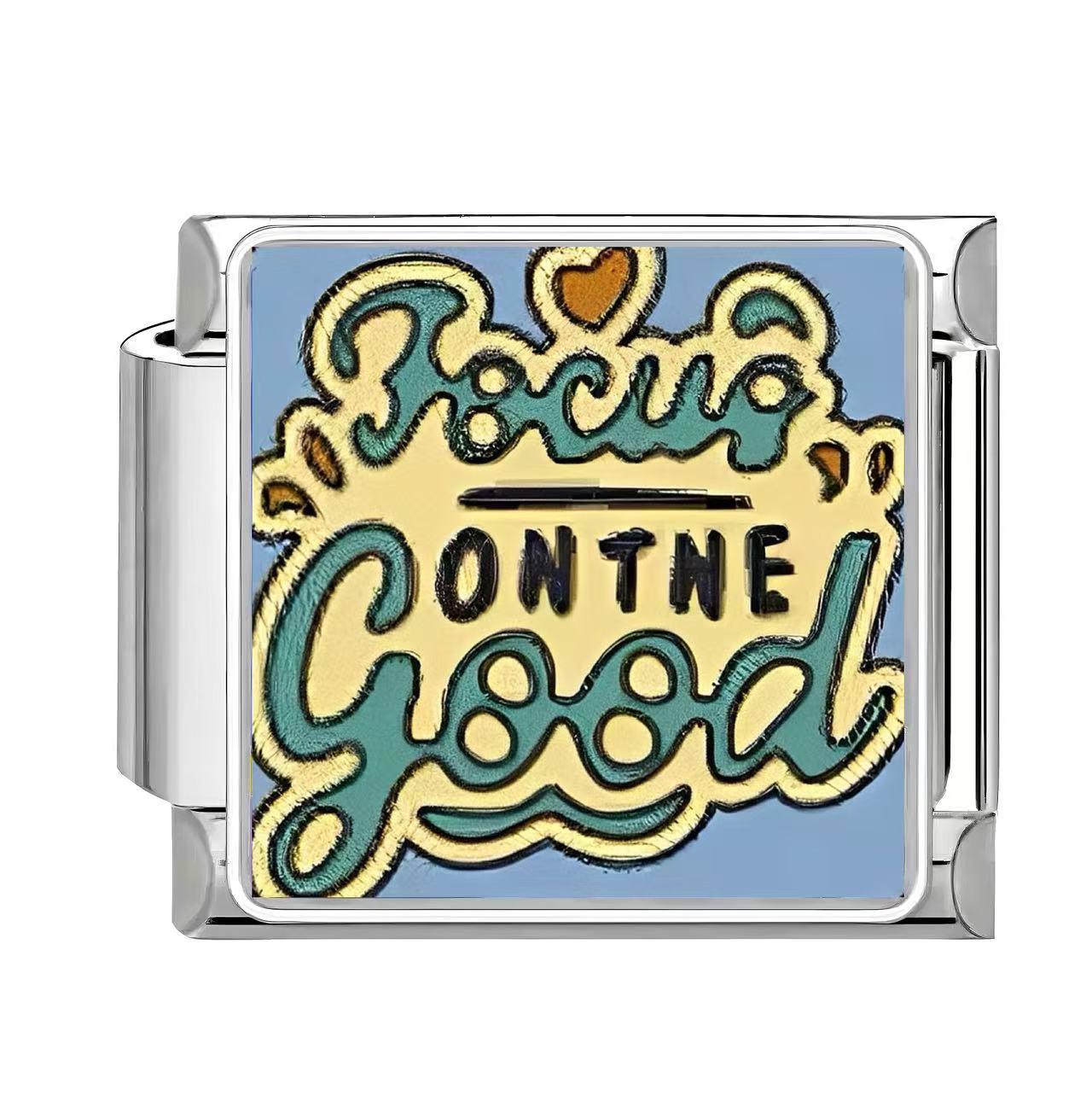 

Модульний італійський браслет з нержавіючої сталі: Саморобні персоналізовані прикраси з англійськими літерами