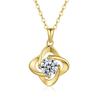Luxury 100% Real 18k Gold  Women's Moissanite Pendant Necklace