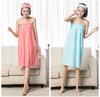 Women's Cotton Strapless Bath Towel Dress - Wearable Wrap, Sauna Suit, and Yukata Bathrobe