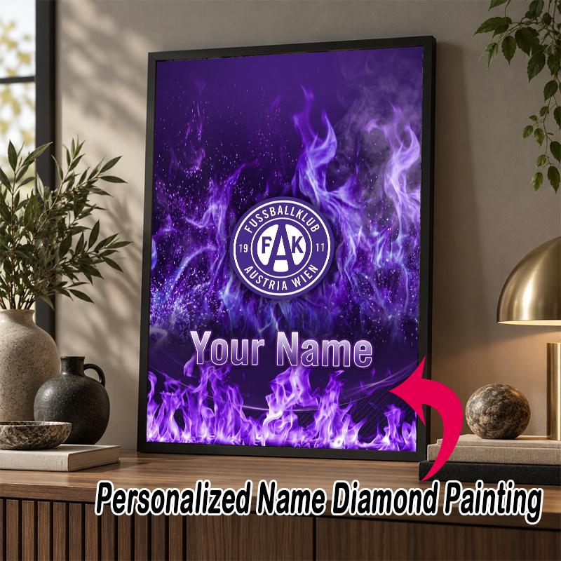 Custom Name Austria Wien FC 5D Diamond Painting Personalized Full Drill Diamond Art Kit Gift