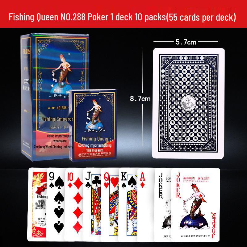 Carte da Poker da Pesca Originali: 10 Mazzi per Intrattenimento Domestico, Giochi da Tavolo, Guandan, Dou Dizhu.