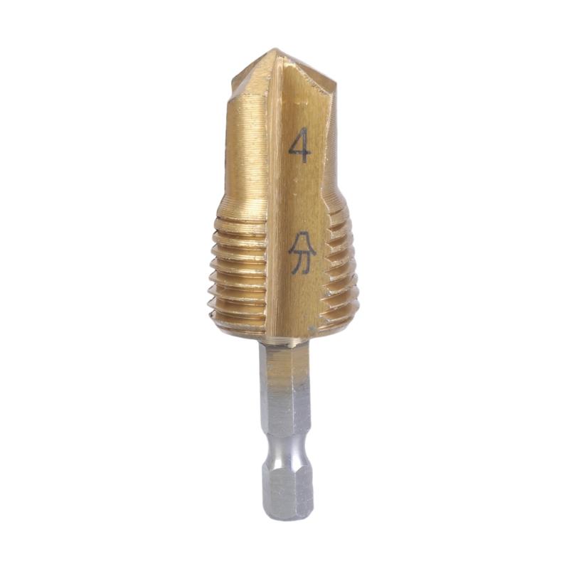 

1/2 3/4 Pipe Reaming Stepped Drill Bit with 1/4 Hex Shank for Efficient Water Tube Repair Installation Hole Expansion 4 points