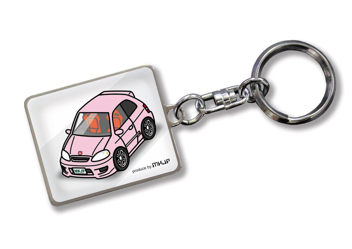 

Custom Keychain Honda Civic Type R EK9 White Car Pink [MKJP] Base Color