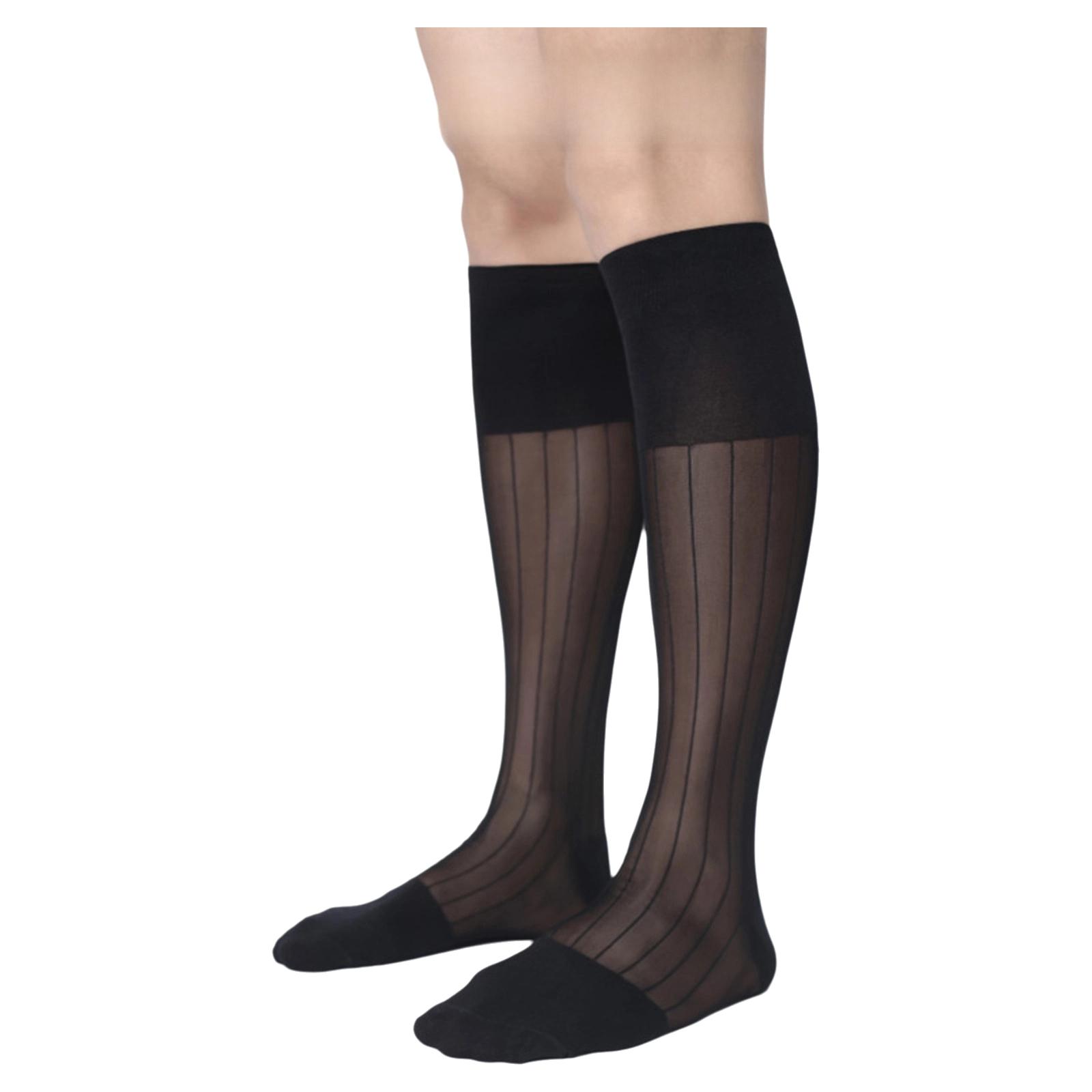 Мужские дышащие нейлоновые гольфы: Полупрозрачные классические деловые носки для официальных мероприятий One Size