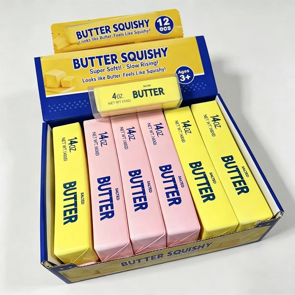 Auf Lager Butterstick Squishy Spielzeug Langsam aufsteigend Knetspielzeug Butterriegel Ziegelstein Squishy Fidget Spielzeug Anti-Stress-Abbau Entspannungsgeschenk