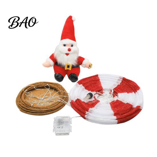 Colorful Party Atmosphere Lights Christmas Santa Claus Hot Air Balloon Lantern, Lighted Outdoor Decoration with Reusable Supplies LED String
