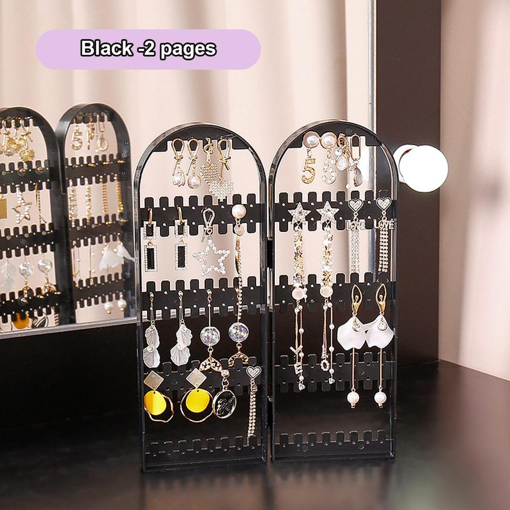 1pc Foldable Plastic Earring Stand, Transparent Earring Display Stand, Jewelry Storage Hanger, Women's Jewelry Storage Box