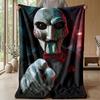 Soft Flannel Blanket Lightweight Cozy Bedroom Living Room CoverSaw Billy the Puppet