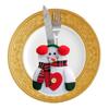 Snowman Knife & Fork Cloth Storage Bag Christmas Household Decoration Furniture(Not Include Knife/ Fork/ Dish)