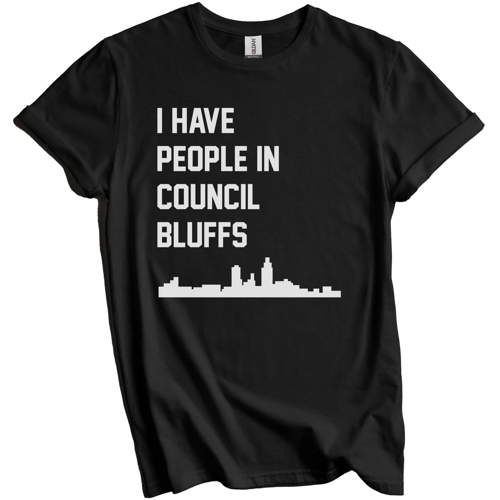 I Have People In Council Bluffs Iowa Skyline T-Shirt 2XL