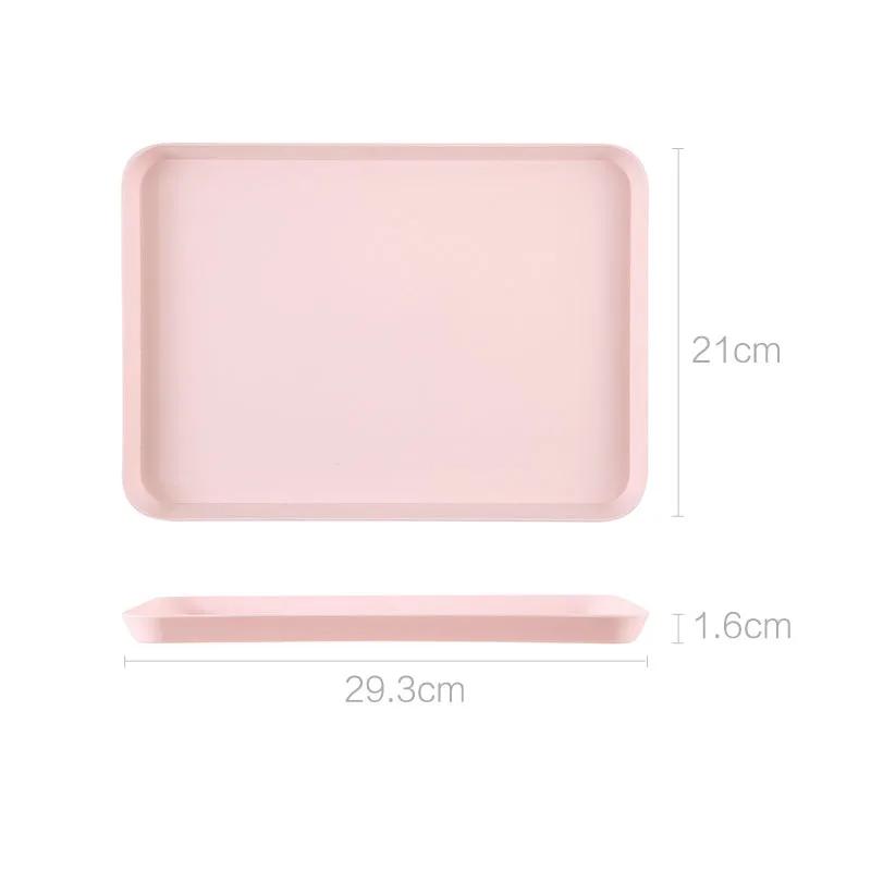 Nordic Rectangular Plastic Storage Tray Home Kitchen Fruit Dessert Tray Dinner Plate Storage Organizer Kitchen Accessories