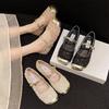 Mary Jane women's shoes flat single shoes 2025 new spring temperament square head grandma shoes small fragrant gentle evening shoes