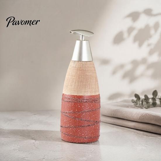 Shampoo Dispenser Bottle Ceramic Soap for Bathroom, 350/380ML Hand with Large Capacity Lotion Pump, Refillable Liquid Soap, and Pump