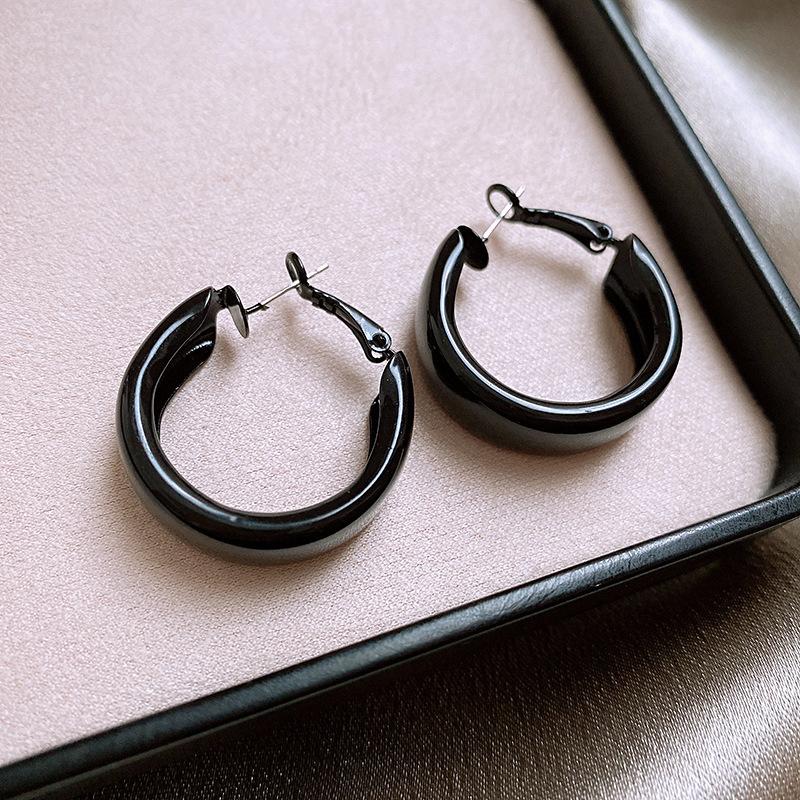 Silver Needle Retro Black Zircon Love Butterfly Earrings Sweet Cool Style Personality Earrings Light Luxury Premium Earrings