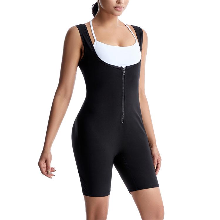 Dámské fitness body a tvarující vesta podporující pocení