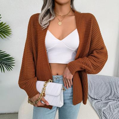 Autumn and Winter Women's Cardigan Sweater Casual Bat Long Sleeve Loose Cardigan Sweater Tops