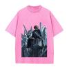 Manga Bleach Ichigo Kurosaki Printed Tee Men Women Short Sleeve Clothing Washed Cotton T-shirt Vintage T Shirt Harajuku Tshirt