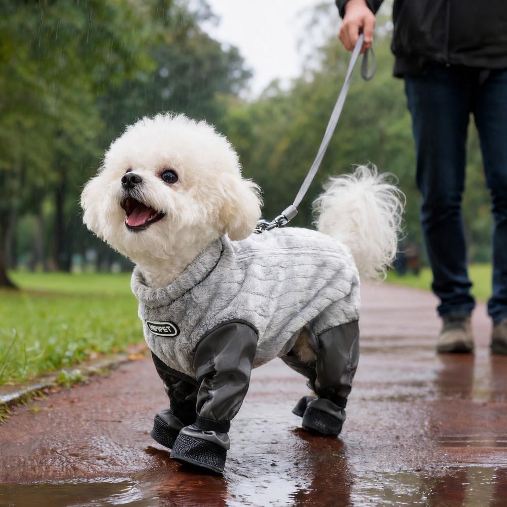 Thickened Pet Dust-proof Pants Full Body Pet Jumpsuit Cozy Dog Winter Coat for Outdoor Walks