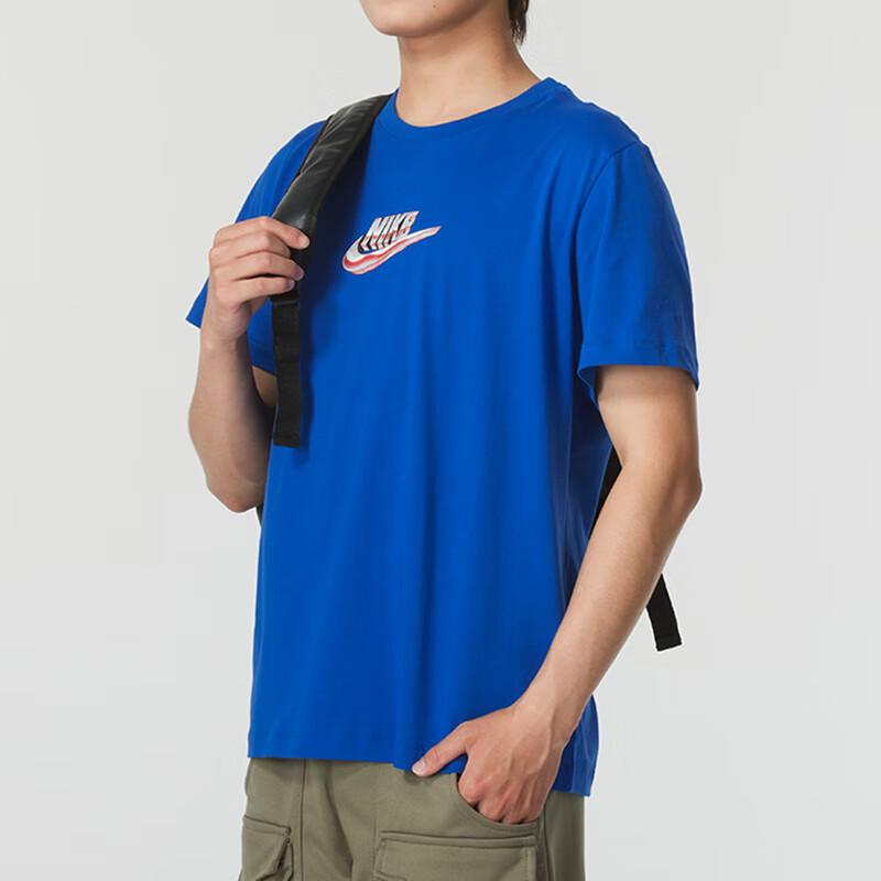 Nike T Shirts Men's Blue Crew Neck Moderate FZ5398-480