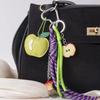 1 Piece Leather Apple Backpack Pendant DIY Decoration Creative Weaving Rope Fruit Keychain Bag Accessories