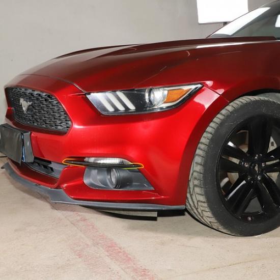 Car Front Fog Light Decoration Cover Trim for Ford Mustang 2015-17 Carbon Fiber