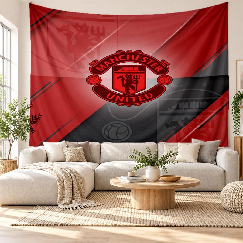 Manchester United Wall Tapestry, Soft Fabric Wall Hanging, Decorative Backdrop For Bedroom Home Wall Art