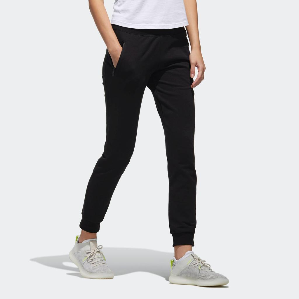 Adidas Sports Lifestyle Series Slim Fit Casual Drawstring Moisture-Wicking Mid-Rise Knitted Sports Pants Women pants Black DW4610
