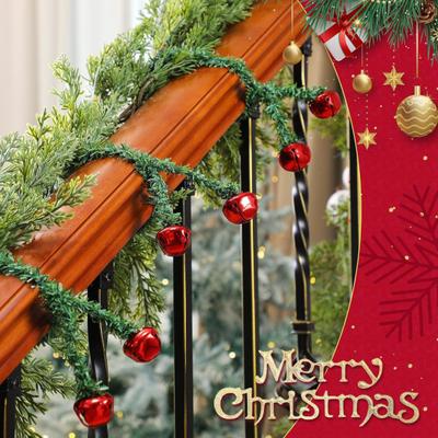 Bridas para Guirnalda de Navidad con Campanas Correas de Cuerda Decorativas para Coronas Barandillas Escaleras Bridas Retorcidas Flexibles de Agujas de Pino Falsas Decoración Navideña
