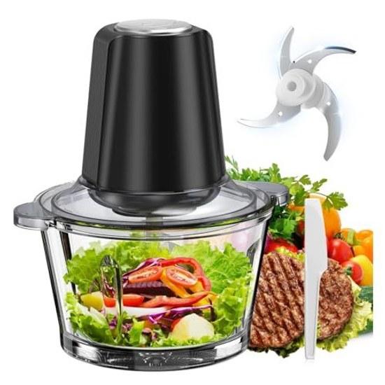 Food Processor 2L Large Capacity CEUKOZ 5 Functions (ChopMixMashCrushCoarse Grate) 500W High Power 2-Speed 4-Blade Cutter Chopper Ice Crushing Blender