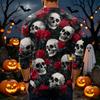 Men's Long Sleeve T-Shirt with Halloween Print for Casual Festival Wear
