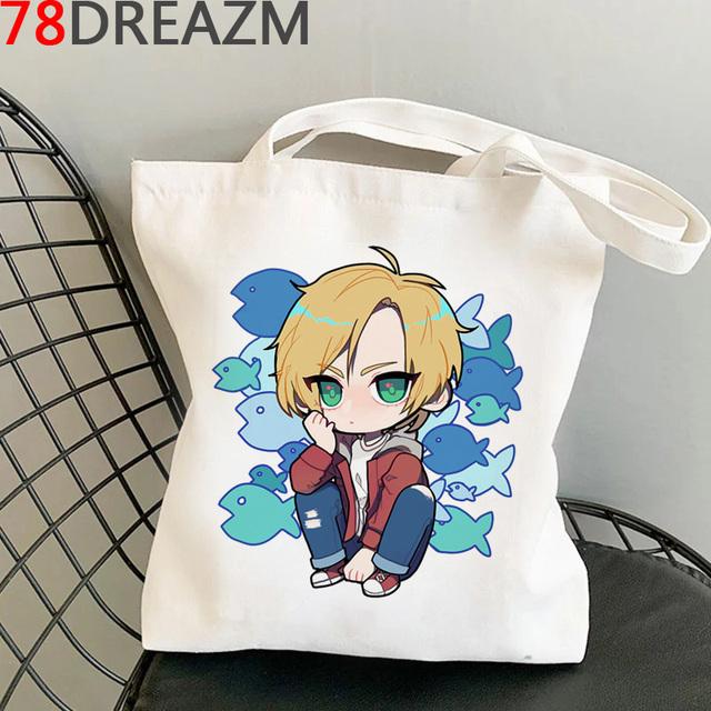 

Сумка-банан с рыбой, эко-тоут bolso, холщовая сумка для продуктов, хлопковая сумка bolsa compra, веревочная сумка для туалетной бумаги 24*26cm