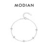 MODIAN 925 Silver Mini Flowers Bracelet Dainty Link Chain Pave Setting CZ For Women Wedding Fine Jewelry Gift