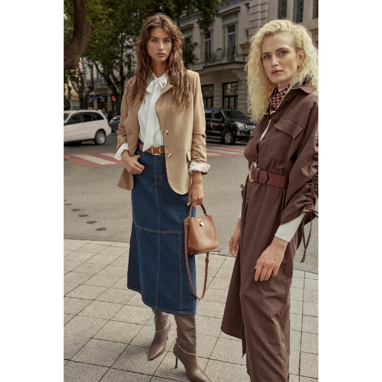 

Джинсовая юбка формы цвета индиго со строчкой Tctaw24ee00001 36