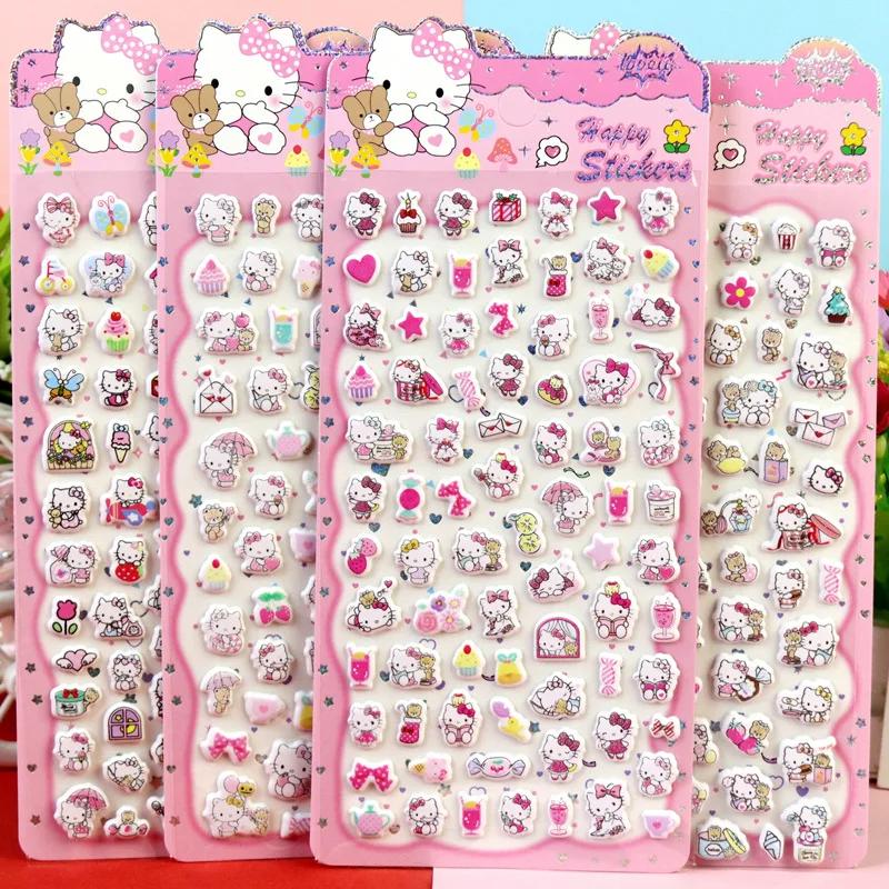 

Милые наклейки Hello Kitty, Наклейки для DIY-руководства, Наклейки для украшения тетради, альбома, дневника, Очаровательные аниме, 3D-наклейки с пенным пузырем -A2456