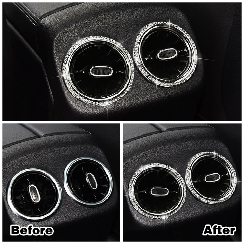 For Mercedes Benz B Class W247 2018-2020 B180 B200 B220 B250 Air Conditioner Outlet AC Vent Crystal Trim Ring Diamond Sticker