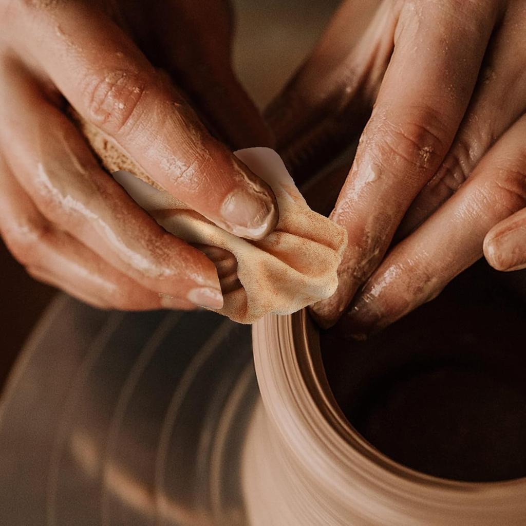 GORGECRAFT 20Pcs 5.9 Inch Chamois Pottery Tools Chamois Cloth Shammy Towel Suede Fiber Glasses Cleaning Cloth Absorbent Fast Drying Natural Chamois