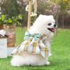 Plaid Dog Dress Dog Cat Small Medium Dog Pet Clothes Princess Wedding Dress Cat Supplies Bicycle