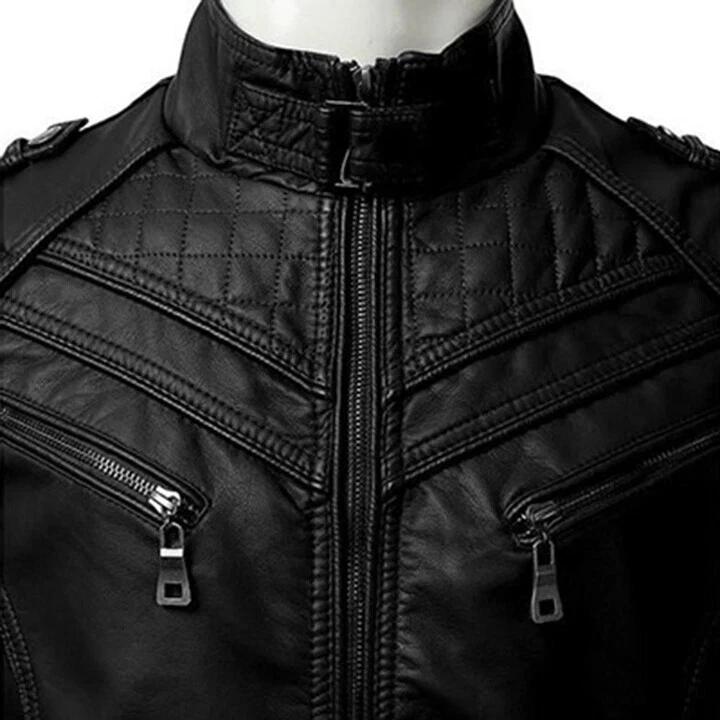 Original Leather New Men Stylish Black Jacket Handmade Genuine Lambskin Biker Motorcycle