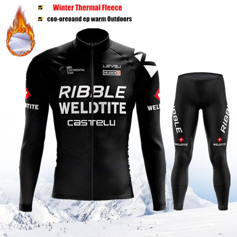 Maglia da Ciclismo Termica in Pile Invernale Uomo Mtb Clothing Man 2026 Giacca Uniforme Vestiti per Bicicletta Completo Tricot Bib Maillot Set