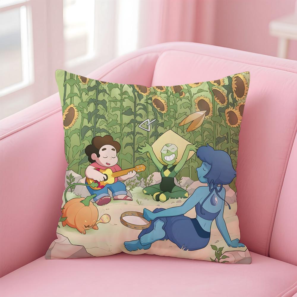 Fashion SSteven Universes Cartoon Cushion Cover Pillow Case Soft Friendly Fabric Concealed Zipper