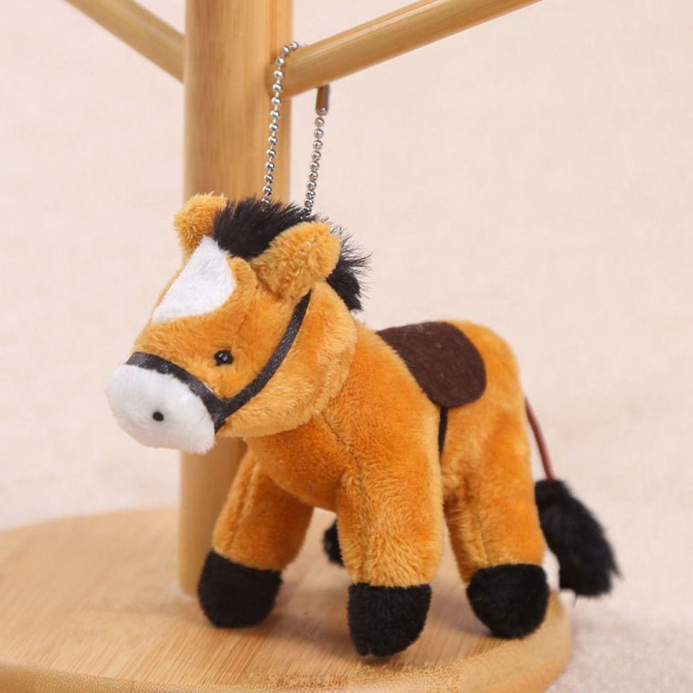 12cm Pony Plush Doll Pendant Pendant Pony Pendant Cute Stuffed Animal Horse  Charm