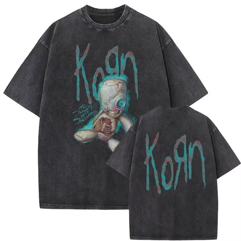 

Washed Vintage Rock Band Korn Ftl Follow The Leader T Shirt Unisex Gothic Casual Oversized Tees Unisex Tshirt Unisexs Vintage Tshirt M