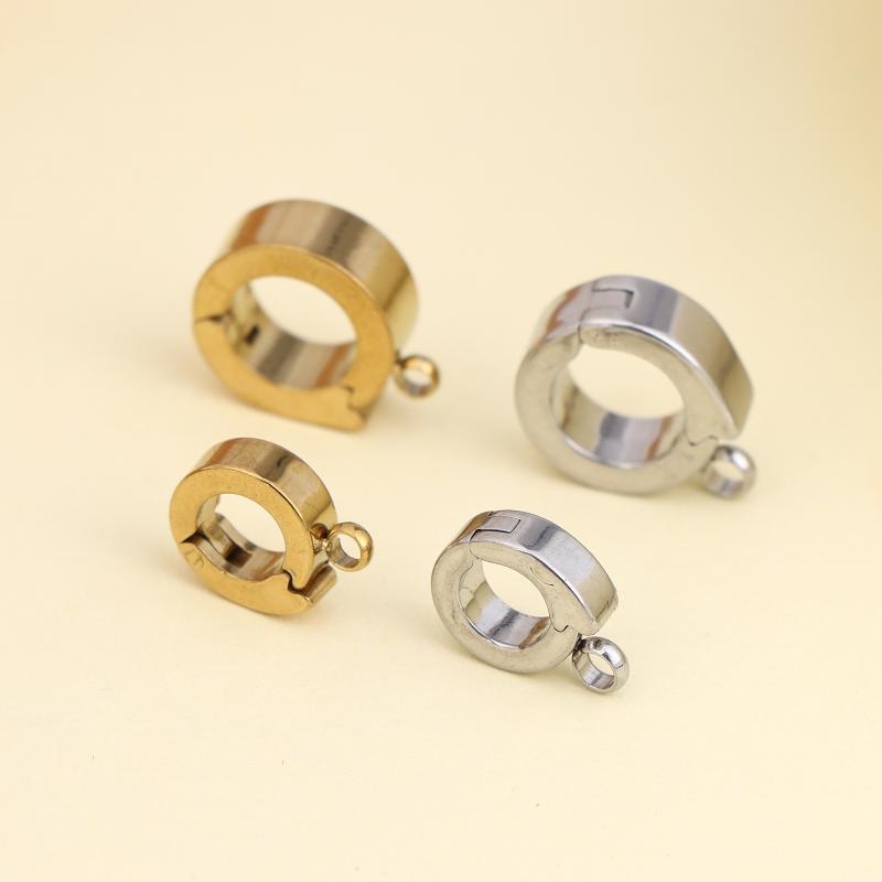1/5 Stück Edelstahl Halskettenverschluss Runde Verbindungs Schnalle Für DIY Ohrring Armband Anhänger Haken Schmuckherstellung Zubehör
