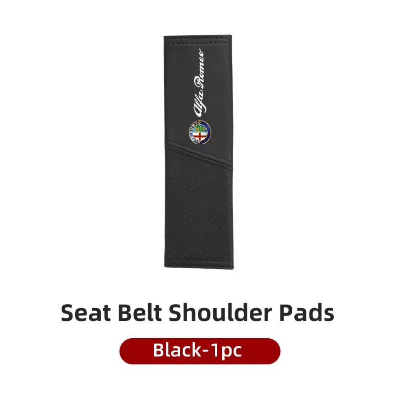 BBDJ3 Car Seat Belt Cover Seatbelt Shoulder Strap Protector Pad For Alfa Romeo Giulia 147 Mito 156 159 166 GT Stelvio Brera Volante