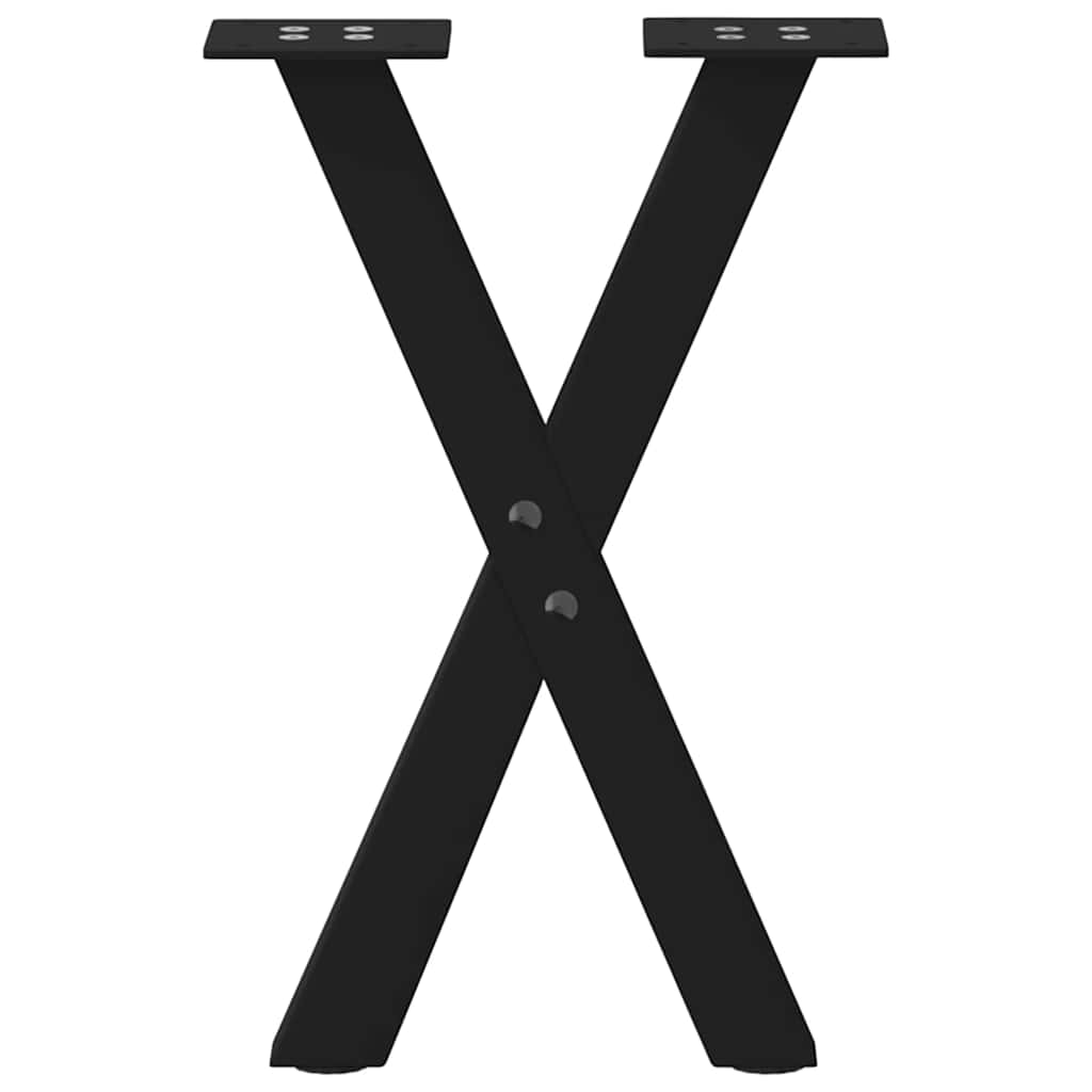 Vidaxl Coffee Table Legs, 2 Pcs, Black, 38X(42-43) Cm, Steel