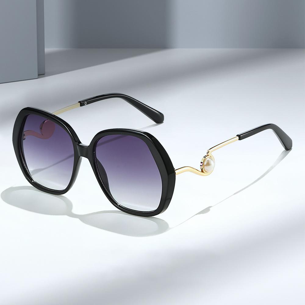 Cool Square Sunglasses, Large Frame Sunglasses for Driving and Fishing, UV Protection, Pearl Sunglasses