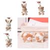 Milk Tea Bunny Plush Keychain With Short Plush Material For Teen Gift