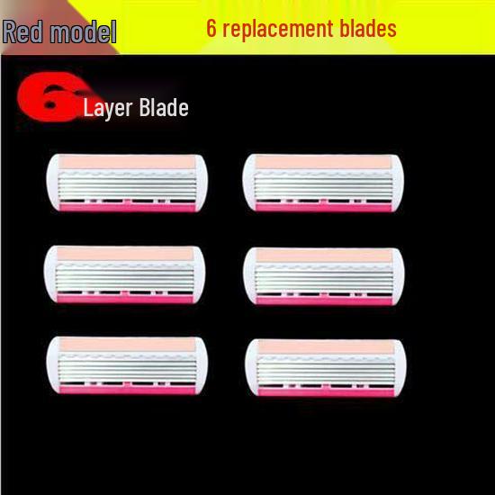 6-Blade Manual Shaver for Men - Razor with Blade Holder