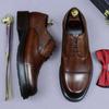 Elegantní pánské oxfordky ručně vyráběné z pravé kůže společenské boty na obchodní jednání, párty, svatbu, formální obuv pro muže